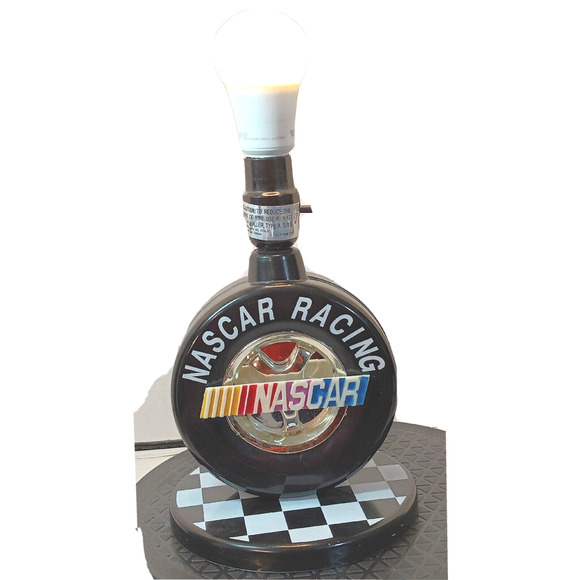 VINTAGE 1998 NASCAR Racing Lamp Tire Desk Lamp, and NASCAR Mug. No Lamp Shade - Picture 5 of 16
